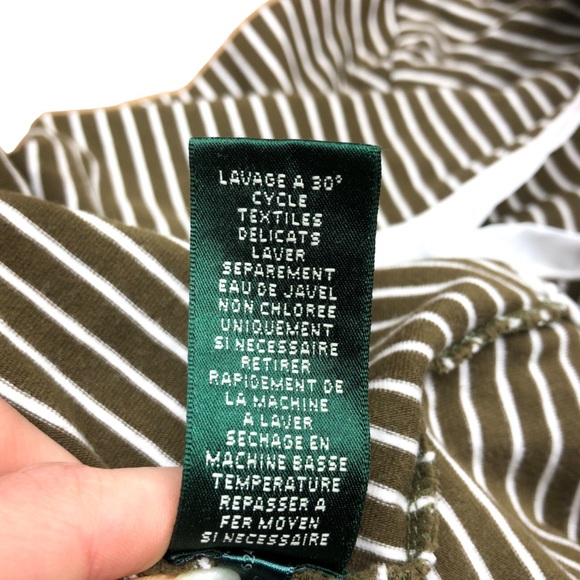 Ralph Lauren Lauren Active polo striped white and brown T-shirt - Picture 7 of 7